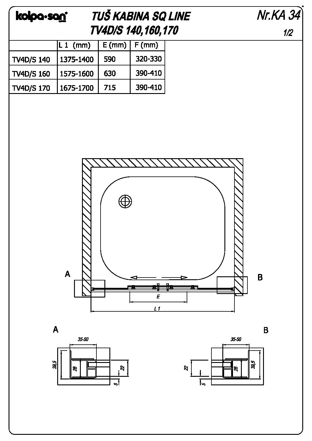 Alternative view of SQ LINE TV4D/S 140, 160, 170 H=190