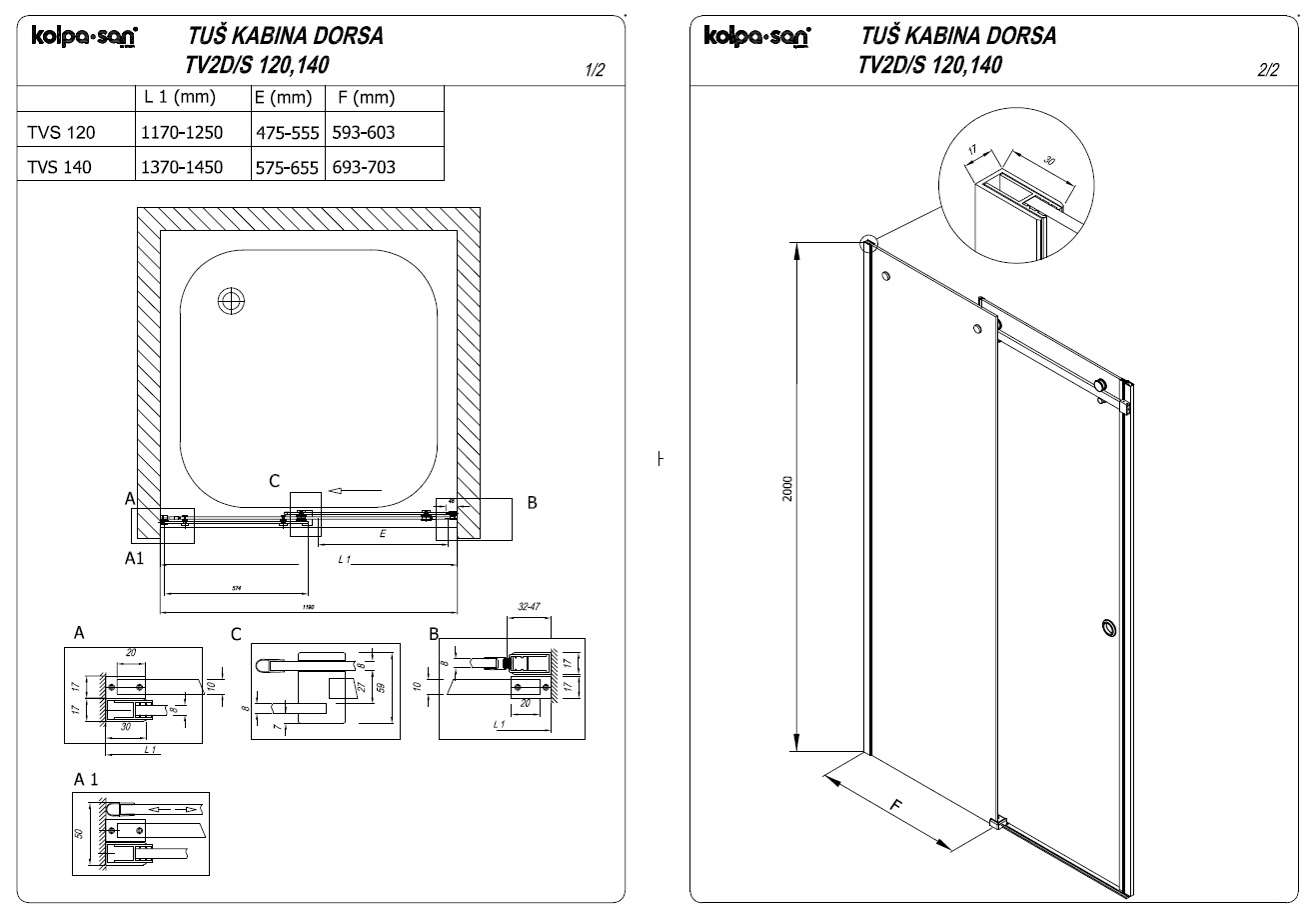 DORSA TV2D/S 120/K UNI - slika 2