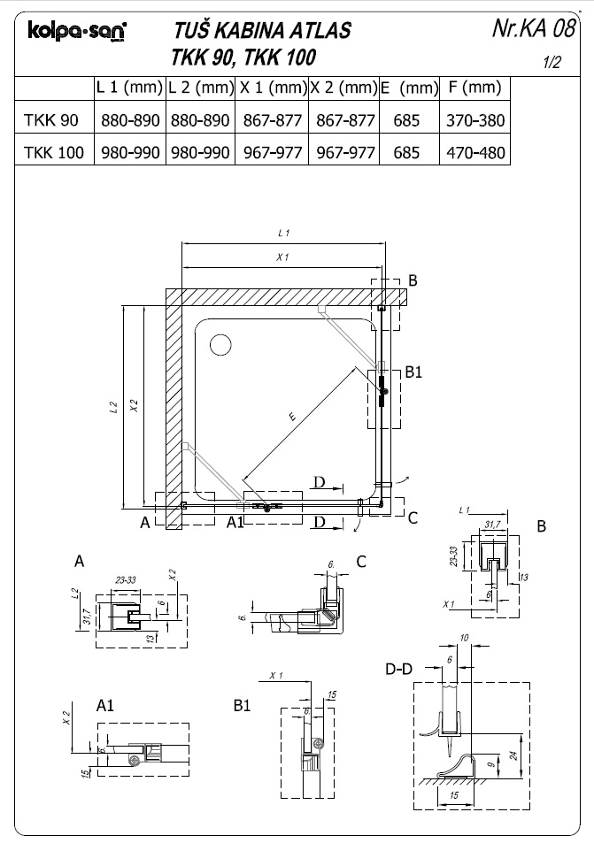 ATLAS TKK/K - FROST SILVER BRILL 100x100 - slika 4