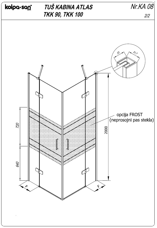 ATLAS TKK/K - FROST SILVER BRILL 100x100 - slika 3